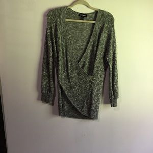 Express twist front Women’s Gray sweater size S/P